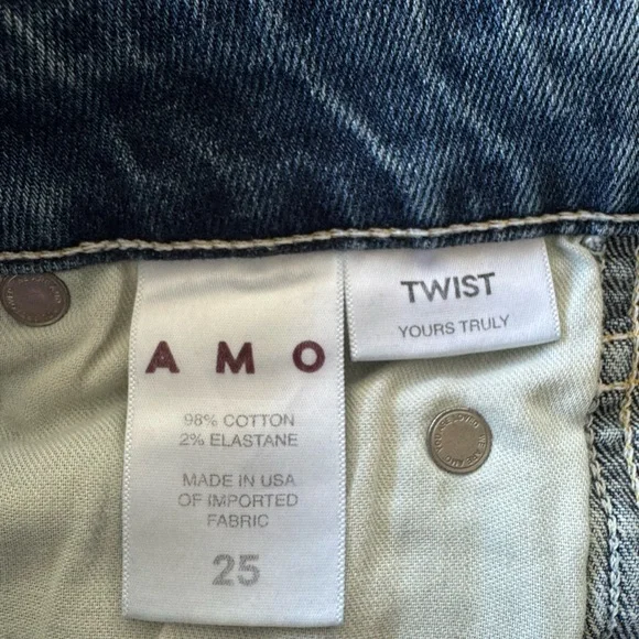 AMO Twist Yours Truly Jeans Denim straight leg Size 25 - Picture 9 of 10